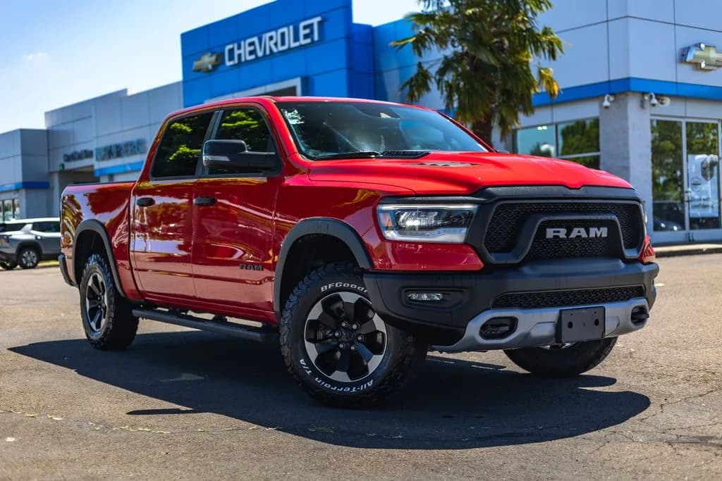 2023 Ram 1500 Rebel in Flame Red Clearcoat for sale at Newberg Chevrolet in Newberg, Oregon