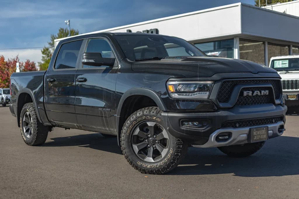 2022 Ram 1500 Rebel in Diamond Black Crystal Pearlcoat for sale at Newberg CDJR in Newberg, Oregon