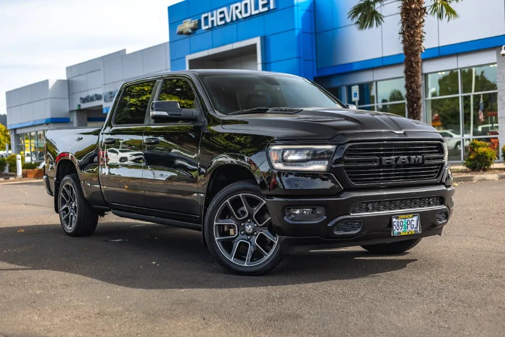 2019 Ram 1500 Sport Rebel in Diamond Black Crystal Pearlcoat for sale at Newberg Chevrolet in Newberg, Oregon