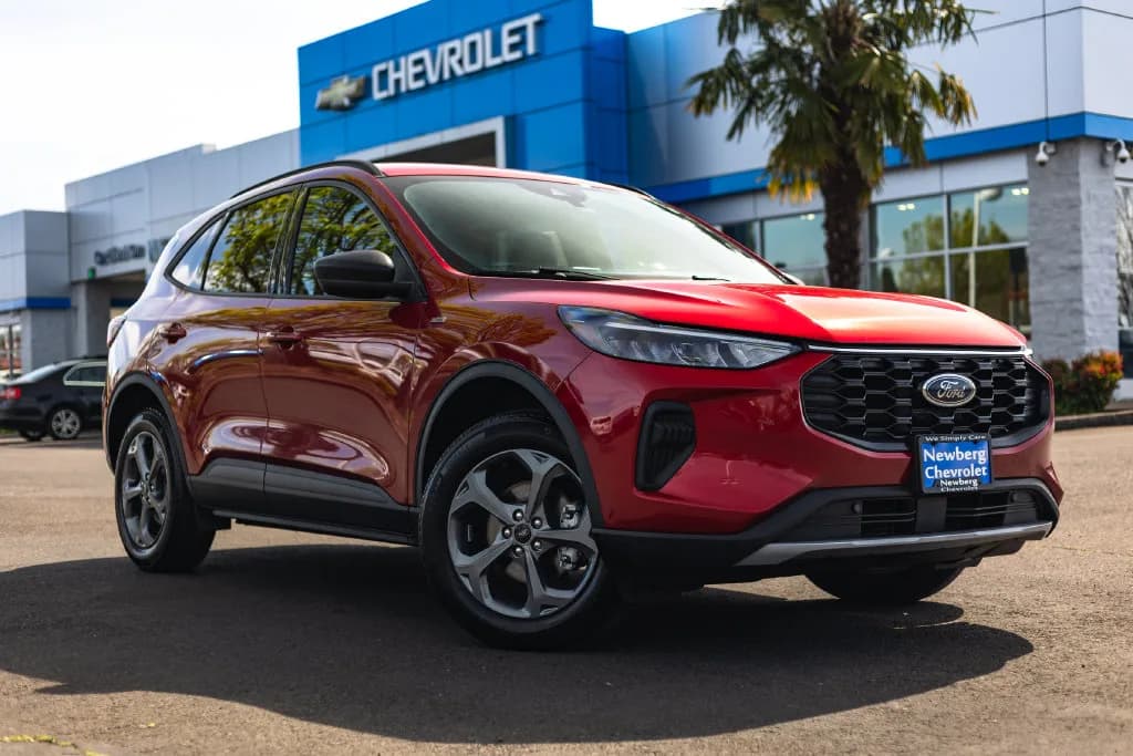 2025 Ford Escape ST-Line in Red Metallic for sale at Newberg Chevrolet in Newberg, Oregon
