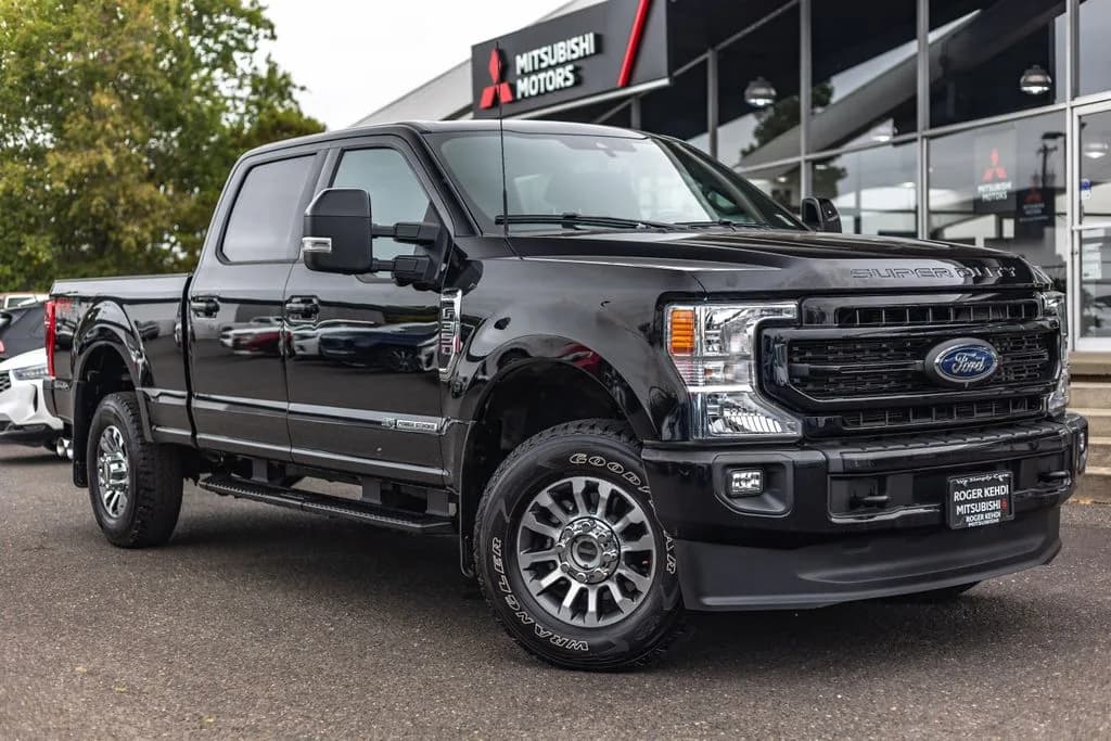 2022 Ford F-350 Super Duty Lariat in Agate Black Metallic for sale at Roger Kehdi Mitsubishi near Portland, Oregon