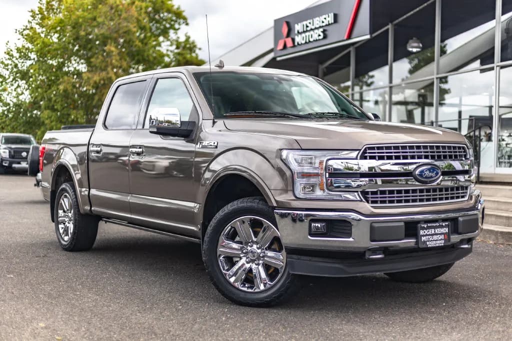 2018 Ford F-150 Lariat in Stone Gray for sale at Roger Kehdi Mitsubishi near Portland, Oregon, photo 1 of 23