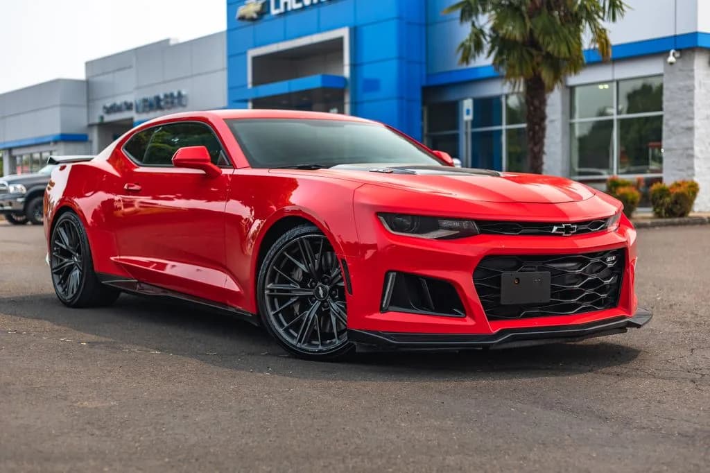 2018 Chevrolet Camaro ZL1 in Red for sale at Newberg Chevrolet in Newberg, Oregon