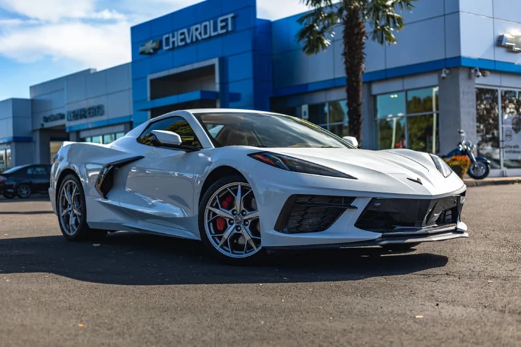 2022 Chevrolet Corvette Stingray 3LT in Arctic White for sale at Newberg Chevrolet in Newberg, Oregon