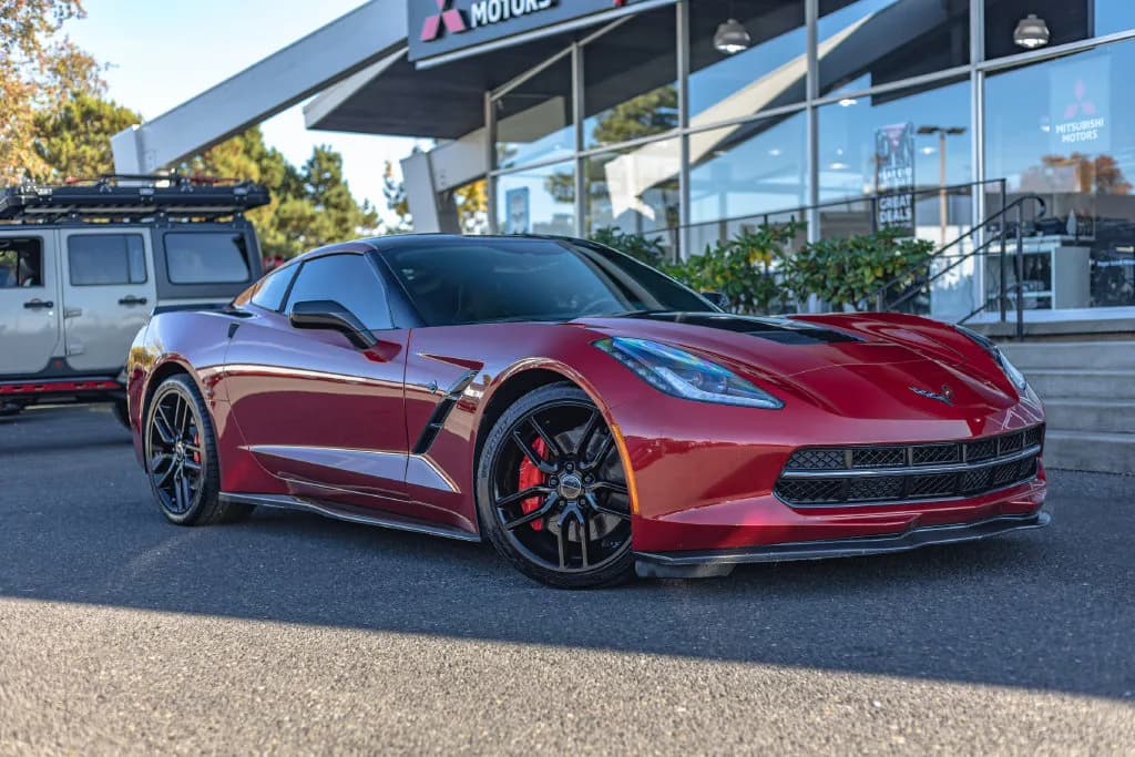 2015 Chevrolet Corvette Stingray 3LT in Crystal Red Tint for sale at Roger Kehdi Mitsubishi near Portland, Oregon, photo 1 of 30