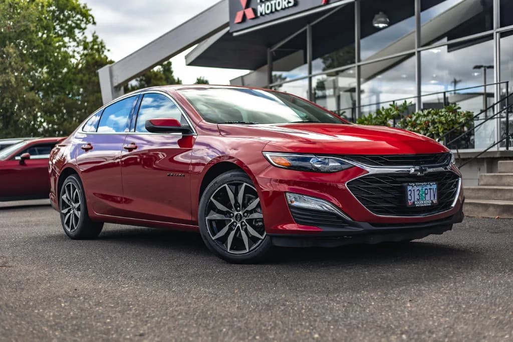 2024 Chevrolet Malibu RS in Radiant Red for sale at Roger Kehdi Mitsubishi near Portland, Oregon