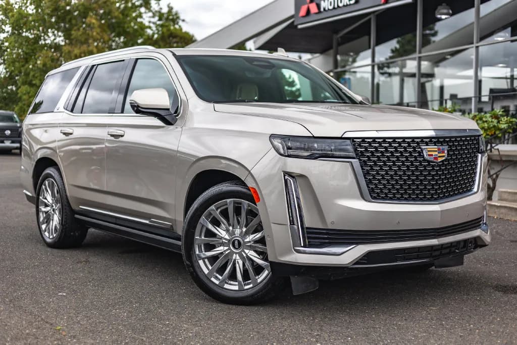 2023 Cadillac Escalade Premium Luxury in Sandstone Metallic for sale at Roger Kehdi Mitsubishi near Portland, Oregon