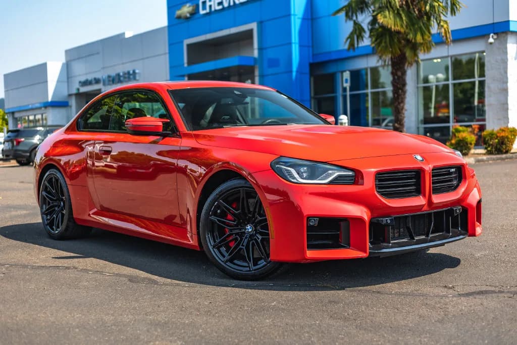 2023 BMW M2 Base in Red Metallic for sale at Newberg Chevrolet in Newberg, Oregon