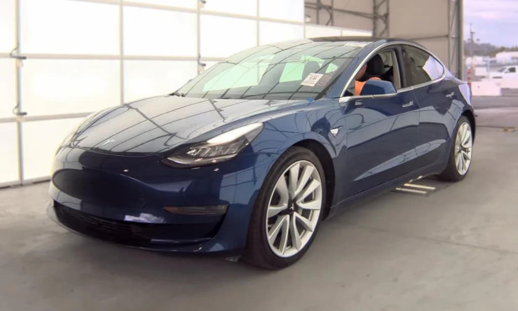 2019 Tesla Model 3 Long Range in Deep Blue Metallic for sale at Roger Kehdi Mitsubishi near Portland, Oregon