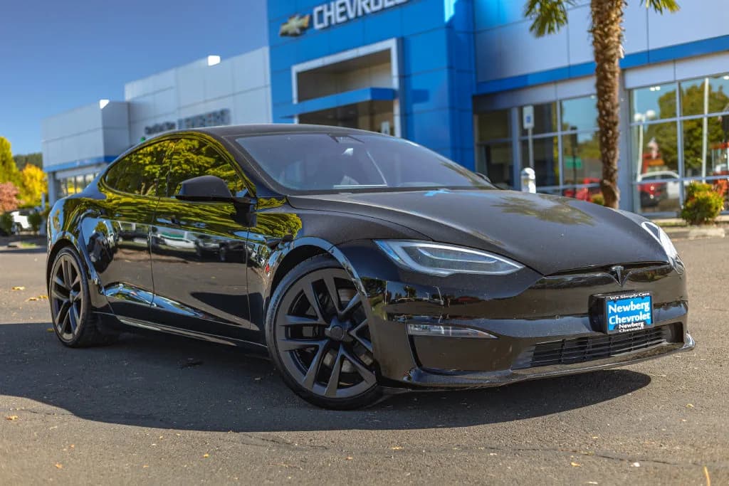 2021 Tesla Model Plaid in Solid Black for sale at Newberg Chevrolet in Newberg, Oregon