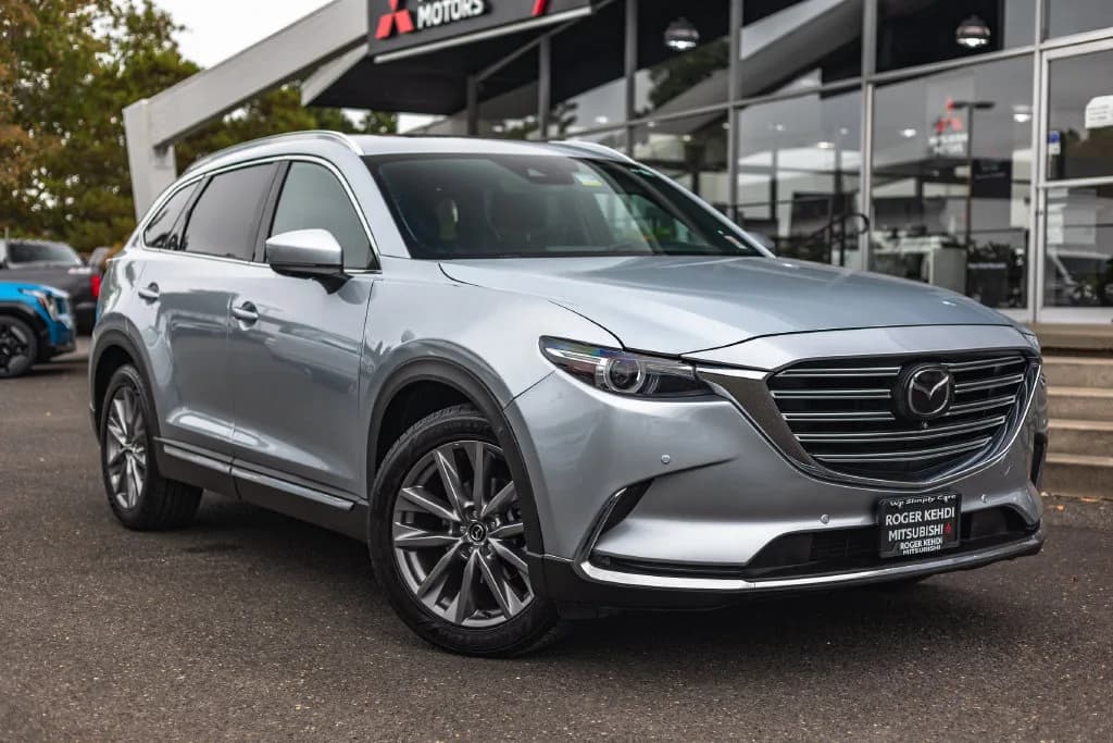 2021 Mazda CX-9 Grand Touring in Sonic Silver Metallic for sale at Roger Kehdi Mitsubishi near Portland, Oregon, photo 1 of 25