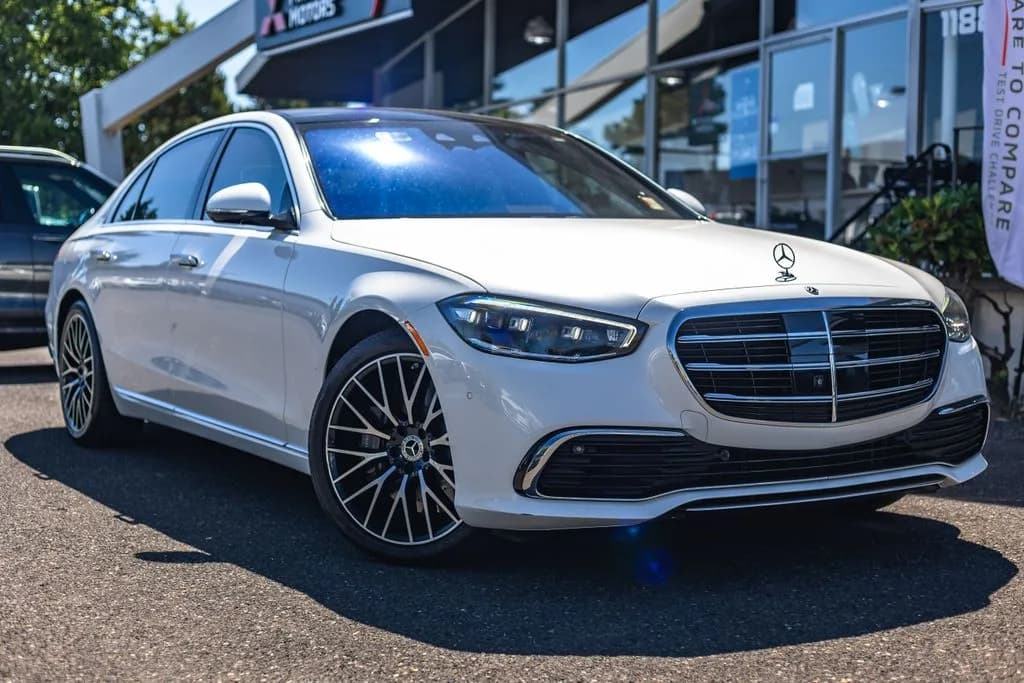 2022 Mercedes-Benz S 580 4MATIC® in MANUFAKTUR Diamond White for sale at Roger Kehdi Mitsubishi near Portland, Oregon