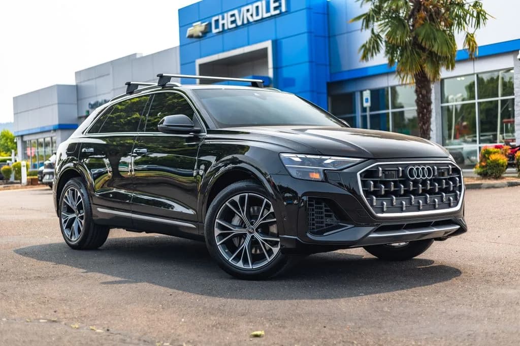 2025 Audi Q8 quattro in Mythos Black Metallic for sale at Newberg Chevrolet in Newberg, Oregon