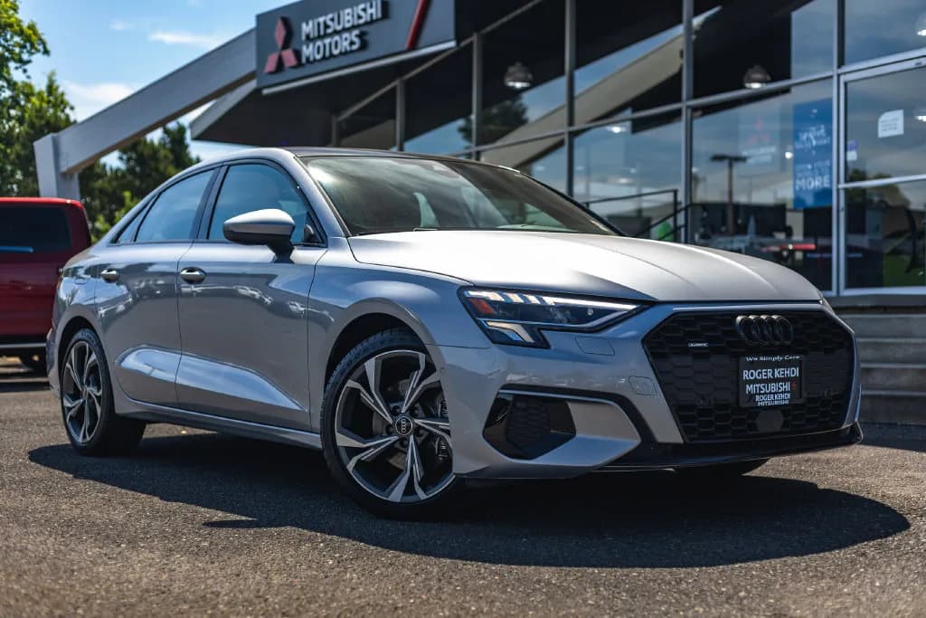 2022 Audi A3 quattro in Florett Silver Metallic for sale at Roger Kehdi Mitsubishi near Portland, Oregon