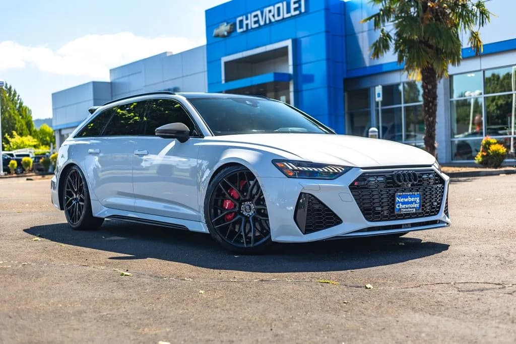 2021 Audi RS 6 Avant quattro in Glacier White for sale at Newberg Chevrolet in Newberg, Oregon